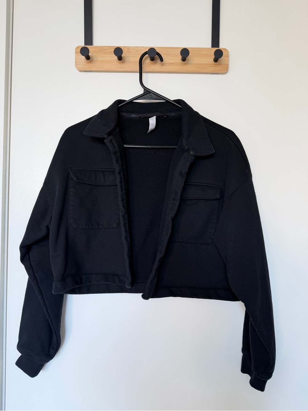 ALO Yoga Cropped Black Jacket with Pockets